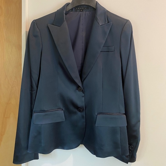 Theory Navy Pant Suit 2-Piece - Picture 1 of 13